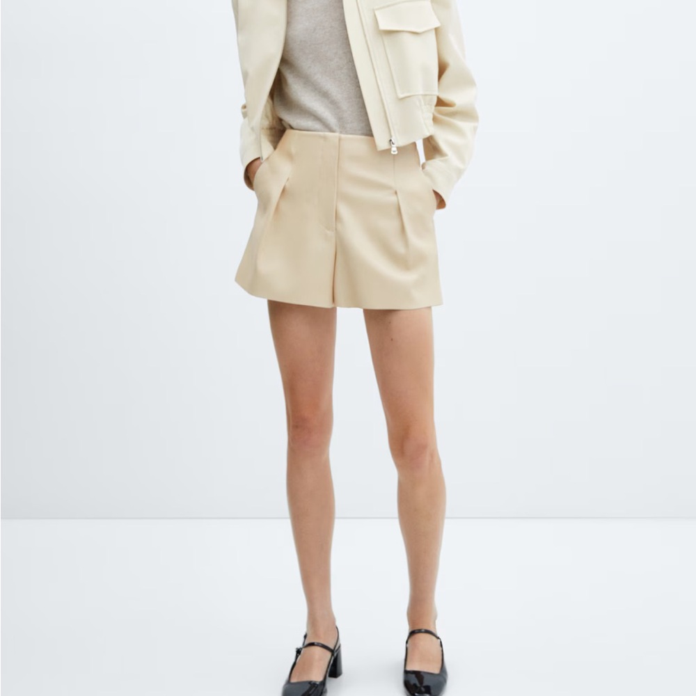 Mango Pleated mid-rise Women's Shorts